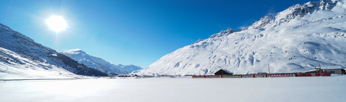 Andermatt Train in the snow, Switzerland