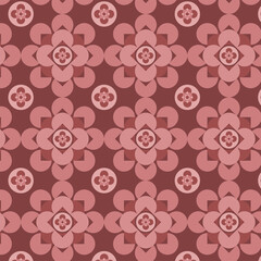 pink geometric flower pattern, seamless pattern