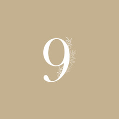 Elegant logo letter with floral element