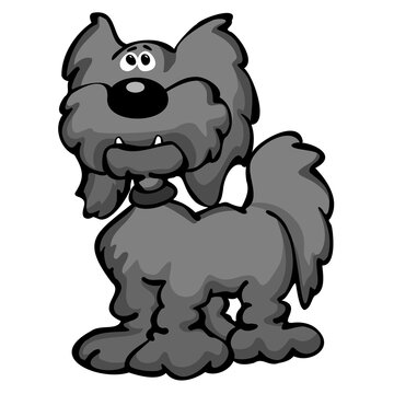 Cute Cartoon Aussiedoodle Dog Cartoon Isolated Vector Illustration