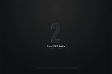 2nd Anniversary background with numeric theme and dark background.
