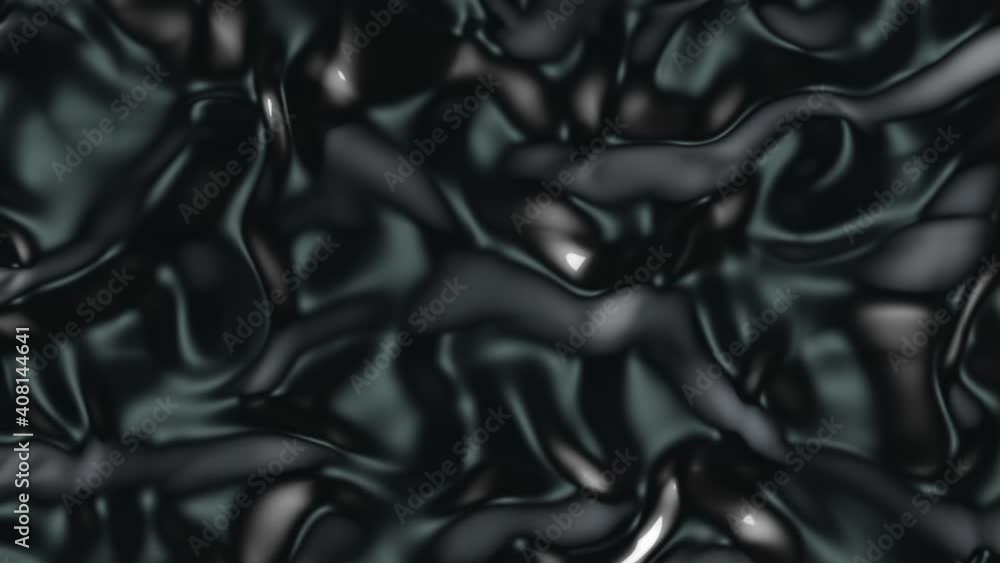Poster wavy endless video background in glossy black color. loops automatically. rendering. computer graphi