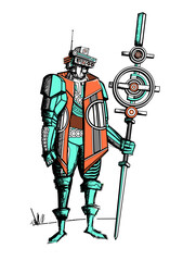 Illustration of robot magician