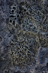 Diseños de lava. Ecuador. Parque Nacional de las Islas Galapagos.