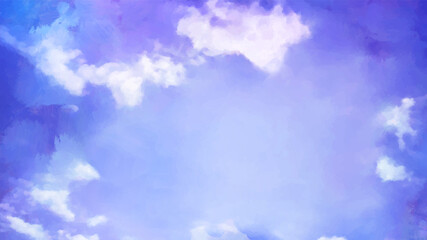 Fototapeta na wymiar Beatiful Sky with Clouds Artistic Background. Craft Painting Landscape
