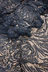 Diseños de lava. Ecuador. Parque Nacional de las Islas Galapagos.