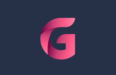 G blue pink alphabet letter logo for branding and business. Gradient design for creative use in icon lettering