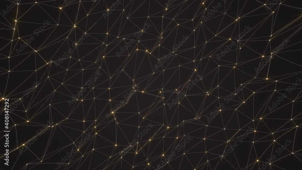 Aufkleber simple polygonal motion graphic mesh background. abstract geometric net with orange triangular eleme