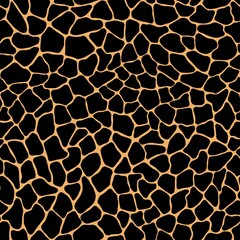 Terrazzo modern trendy colorful seamless pattern.Abstract creative backdrop with chaotic small pieces irregular shapes.Ideal for wrapping paper,textile,print,wallpaper,terrazzo flooring.Black on peach