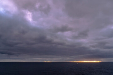 La Palma Canary islands Spain on December 11, 2019: Sunrise from the harbour in Santa Cruz de la Palma.