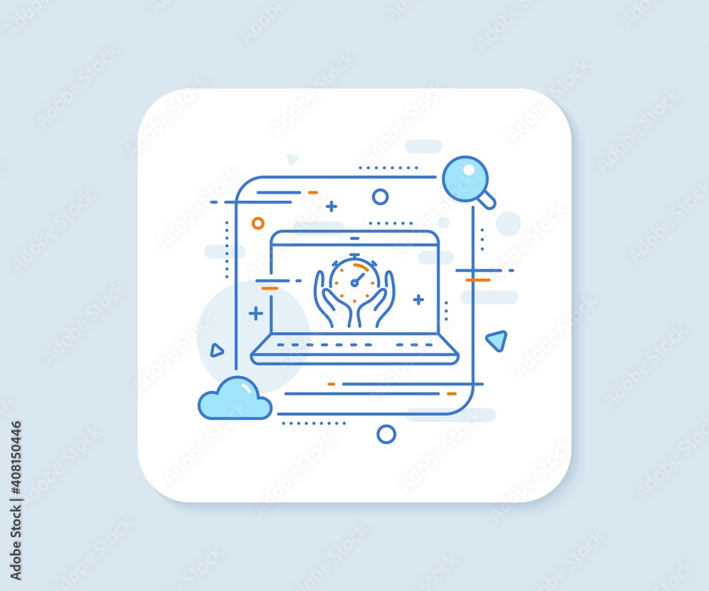 Poster timer line icon. abstract vector button. time management sign. stopwatch symbol. timer line icon. la