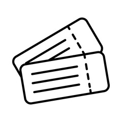 Ticket icon on white background, vector illustration
