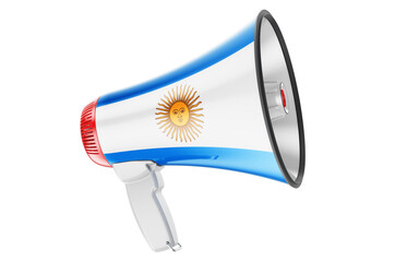 Megaphone with Argentinean flag, 3D rendering