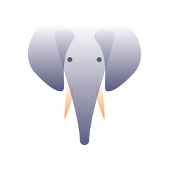Vector elephant in gradient style. Digital art