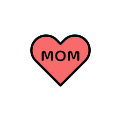 mothers day love outline icon. Element of mothers day illustration icon. Signs and symbols can be used for web, logo, mobile app, UI, UX