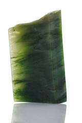macro mineral stone Nephrite on a white background