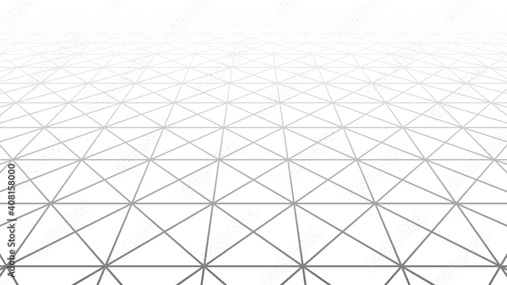 Poster Vector gradient grid. Perspective tile of lines. Detailed vector illustration.