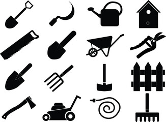 set of tools icon of gardening