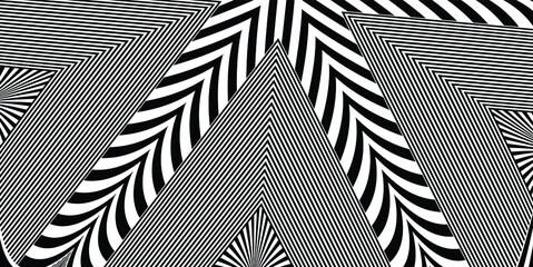  Wave design black and white. Digital image with a psychedelic stripes. Argent base for website, print, basis for banners, wallpapers, business cards, brochure, banner. Line art optical