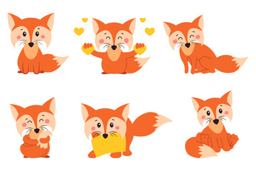 Fox signs, illustrations and elements. collection of  icons