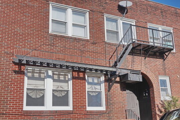 Fire Escape on a Red Brick Building