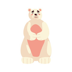 Obraz premium cute polar bear animal cartoon, icon isolated image