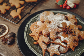 Fototapeta premium Traditional Christmas ginger cookies