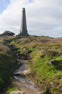 Basset Monument Carn Brea Camborne Cornwall with Granite and Path