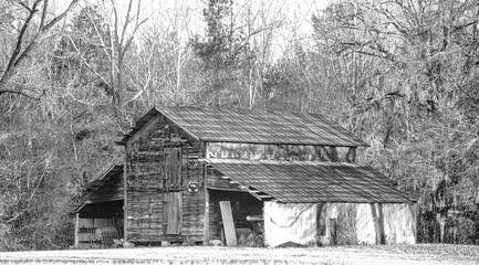 Old southern farm houses and equipment