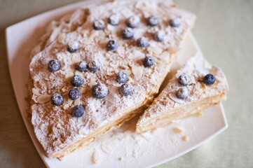 Pie with currant berries on top. a Berry pie.
