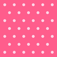 Valentines day pattern polka dots. Template background in pink and white polka dots . Seamless fabric texture. Vector illustration