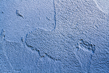 Abstract Wide Angle light blue stucco Background. Wall building Close up. Rough Surface plaster Texture With Copy Space for design.