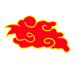 Stylized Cartoon Chinese Red Cloud