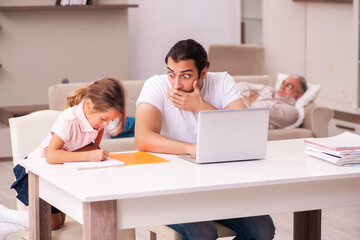 Three generations at home during pandemic
