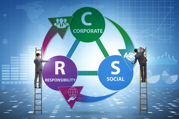 Concept of CSR - corporate social responsibility with businessma
