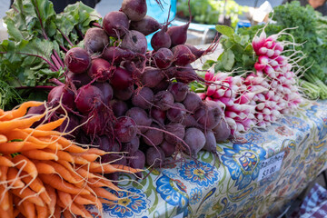 root vegetables for sale at farmer's market