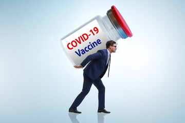 Businessman in covid-19 coronavirus vaccination concept