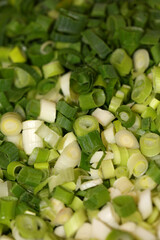 Chopped scallions green onion catering macro background modern high quality prints