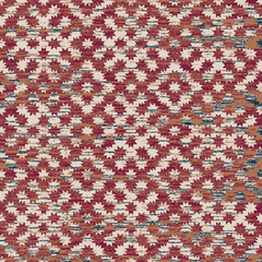 Geometric kilim ikat pattern with grunge texture
