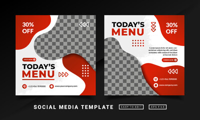 Flyer or social media post themed restaurant menu template
