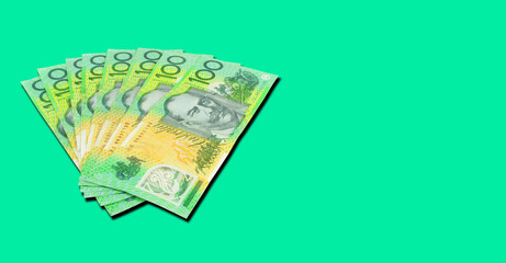 Australian dollars closeup. Finance concept