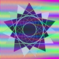 An abstract psychedelic starburst shape background image.
