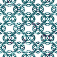 Geometric kilim ikat pattern with grunge texture
