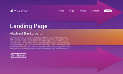 Landing Page Website Template Vector. Abstract colorful gradient. Design for website and mobile, Business Interface, Landing Web Page.