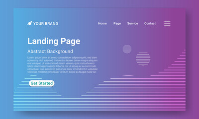 Landing Page Website Template Vector. Abstract colorful gradient. Vector illustration concepts of web page design for website and mobile website development. Easy to edit and customize.