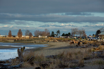 Dark cloud over beach on Vancouver Island