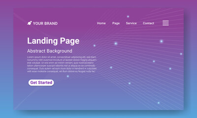 Landing Page Website Template Vector. Abstract colorful gradient. Vector illustration concepts of web page design for website and mobile website development. Easy to edit and customize.