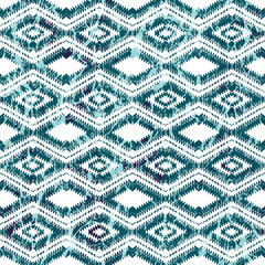 Geometric kilim ikat pattern with grunge texture
