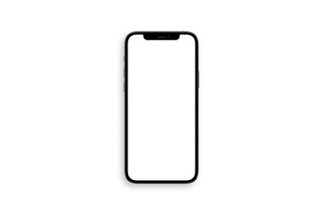 one iphone 12 pro with blank white screen top view