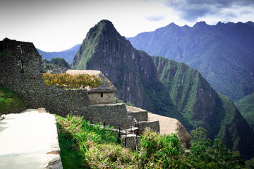 Montaña Inca. Machu Picchu en Perú. Antigua ciudad Imperial.  Dic.2020
